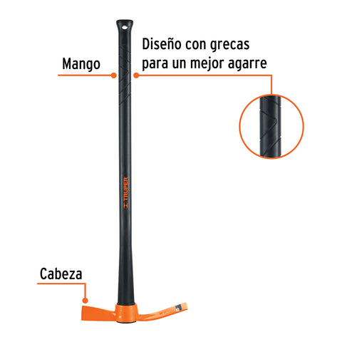 Talacho-hacha 2.5 lb, mango fibra de vidrio 36', Truper | TH-2.5M | 18632
