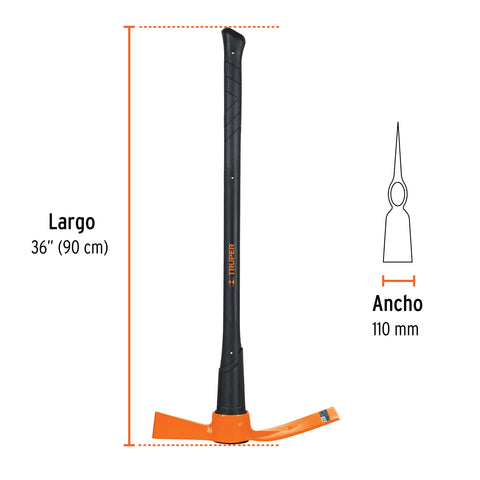Talacho-hacha 5 lb, mango fibra de vidrio 36', Truper | TH-5M | 18648