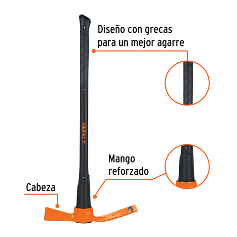 Talacho-hacha 5 lb, mango fibra de vidrio 36', Truper | TH-5M | 18648