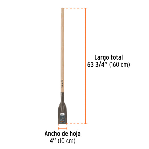 Raspador forjado de 4', mango largo de 54', Truper | SCR-4 | 18650
