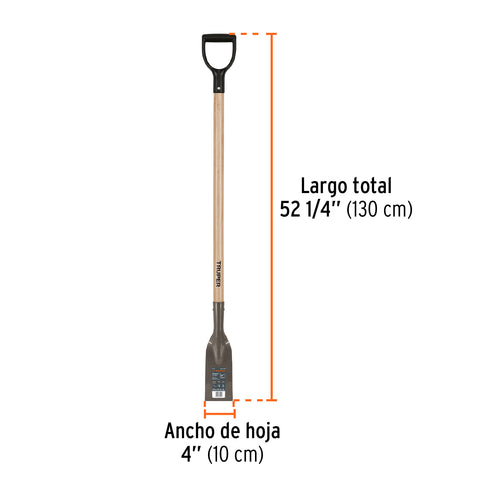 Raspador forjado de 4', puño 'Y', mango de 42', Truper | SCR-4D | 18658