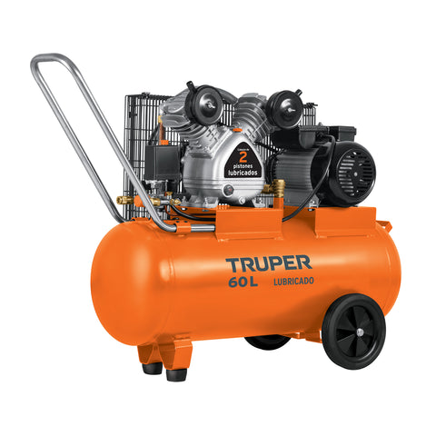 Compresor lubricado, de banda, 60L, hor, 4HP, 127V, TRUPER | COMP-60LB | 19005