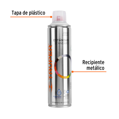 Pintura en aerosol, blanco brillante, bote esbelto, 400 ml | PA-BB | 19032