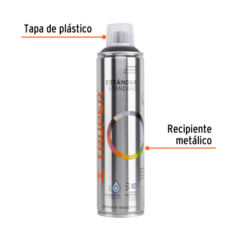 Pintura en aerosol, gris obscuro, bote esbelto, 400 ml | PA-GO | 19044