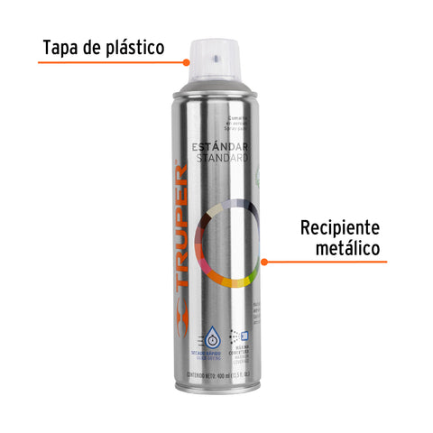 Pintura en aerosol, gris claro, bote esbelto, 400 ml | PA-GC | 19045