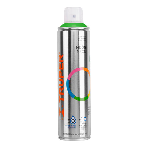 Pintura en aerosol, verde neón, bote esbelto, 400 ml | PAF-VE | 19073
