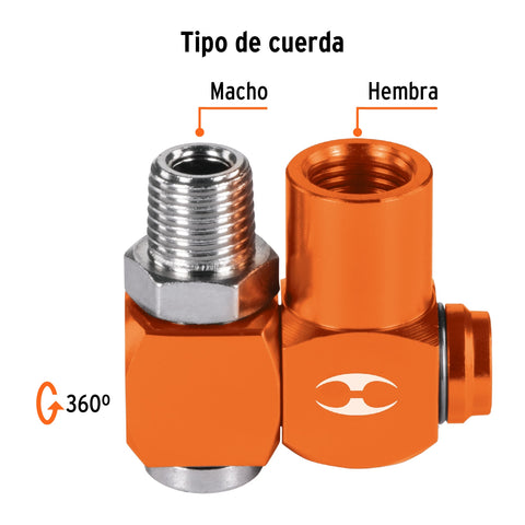 Destorcedor de aluminio, macho-hembra, cuerda 1/4'NPT,TRUPER | COMAN | 19086