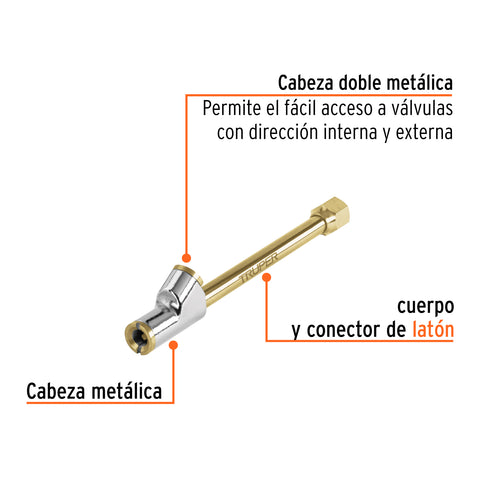 Inflador de cabeza doble, cuerda 1/4' NPT, TRUPER | VAL-INF-1/4 | 19089