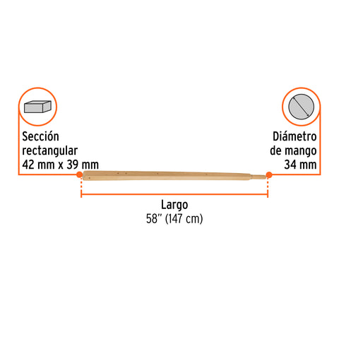Bastidor de madera 39 x 42mm para carretillas 1 lanta TRUPER | BAS-CU-60 | 19322