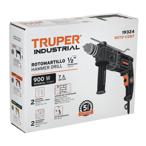 Rotomartillo 1/2', 900W, TRUPER INDUSTRIAL | ROTO-1/2N7 | 19324