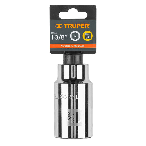 Dado largo de 1 3/8', 6 puntas, cuadro 3/4', Truper | D-3444-HL | 19346
