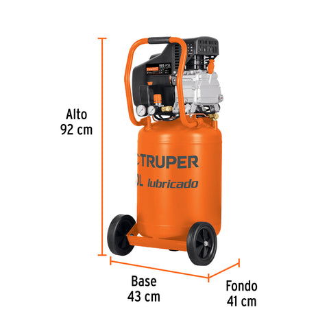 Compresor lubricado, 50L, 3-1/2HP, vertical, 127V, TRUPER | COMP-50LV | 19360