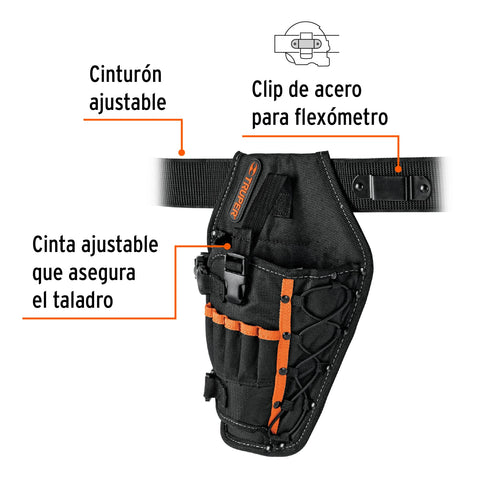 Porta taladro de poliéster, 6 compartimentos, Truper | POT-5B | 19588