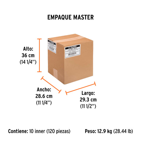 Lima triángulo pesado 6', 34 dpp, con mango, TRUPER | LTP-6M | 19679