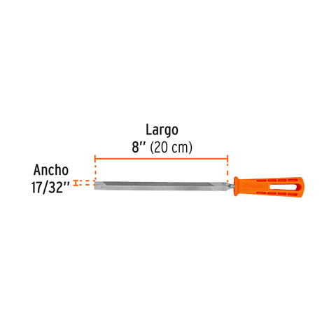 Lima triángulo pesado 8', 34 dpp, con mango, TRUPER | LTP-8M | 19681