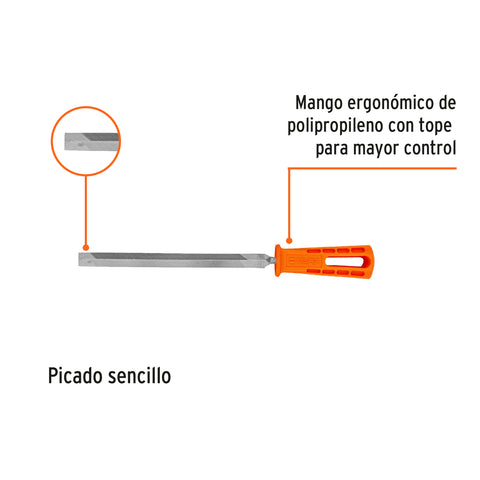 Lima triángulo pesado 8', 34 dpp, con mango, TRUPER | LTP-8M | 19681