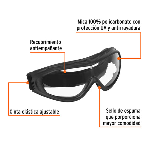 Goggles de seguridad ultra ligeros, antiempaño, Truper | GOT-L | 19952