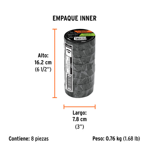 Cinta de aislar 19mm x 18m Truper Expert | M-33X | 19954