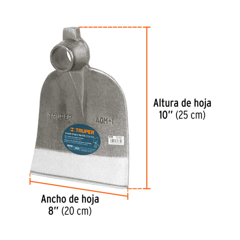 Azadón oreja y martillo No. 1 de 2.6 lb, sin mango, TRUPER | AOM-1 | 19979