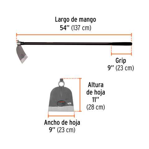 Azadón oreja y martillo No. 2 de 2.8 lb, mango de fibra 54' | AOM-2M | 19983