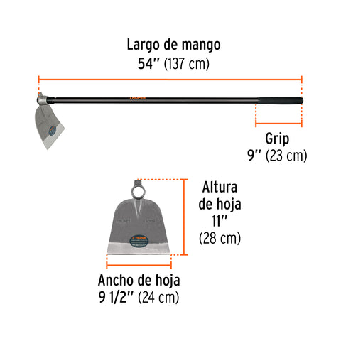 Azadón oreja y martillo No. 3 de 3.3 lb, mango de fibra 54' | AOM-3M | 19984