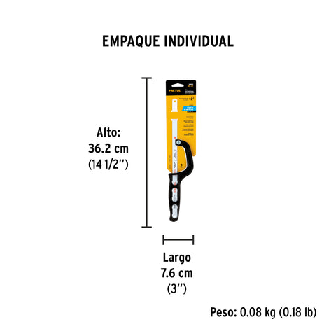 Mini arco 12' de plástico para segueta, Pretul | MAT-12P | 20002