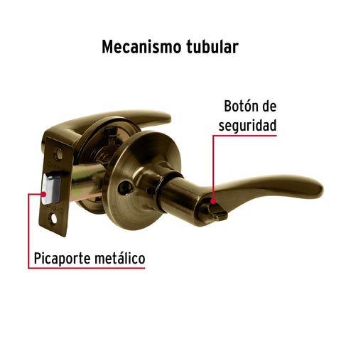 Cerradura manija 'Milán' baño latón antiguo, cil metal | CEMA-2BB | 20035