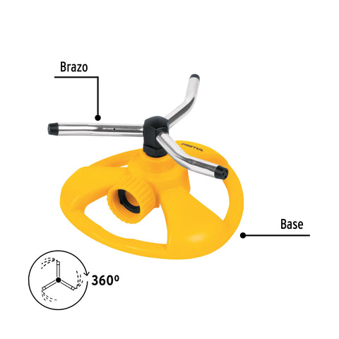 Aspersor giratorio de 3 brazos con base plástica, PRETUL | REG-3 | 20065