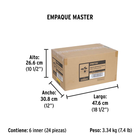 Aspersor giratorio 3 brazos, chorro fino, b/plástica, PRETUL | REG-2P | 20069
