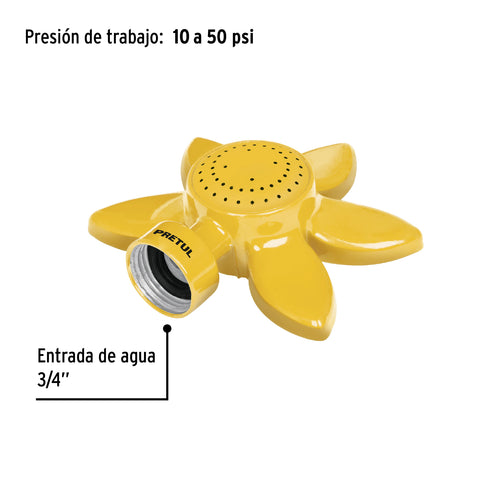 Aspersor base metálica circular, tipo flor, PRETUL | REG-F | 20081