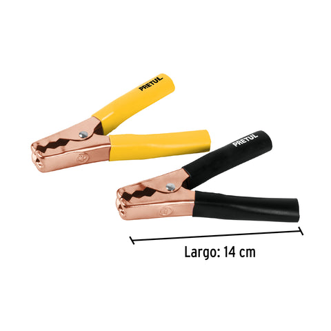 Caballete con 2 caimanes para cables pasa corriente, Pretul | CAIMAN-P | 20123