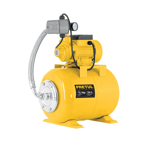 Equipo hidroneumático 24L, bomba periférica 1/2 HP, PRETUL | HIDR-1/2X24P | 20183