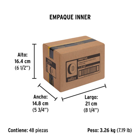 Cinta de aislar de 18 m x 19 mm, negra, Pretul | M-33P | 20522