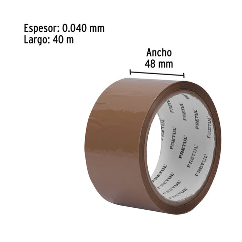 Cinta de empaque 48 mm x 40 m canela, Pretul | CCA-40P | 20524