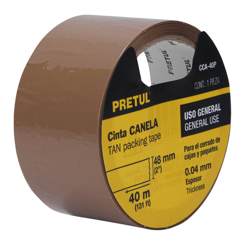 Cinta de empaque 48 mm x 40 m canela, Pretul | CCA-40P | 20524