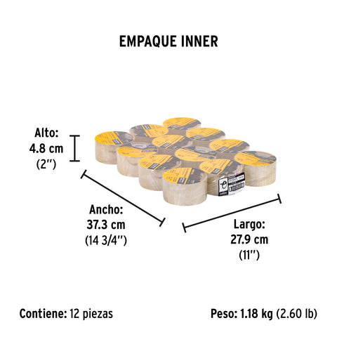 Cinta de empaque 48 mm x 40 m transparente, Pretul | CTR-40P | 20525