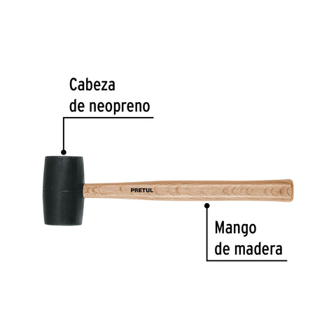 Mazo de hule, 24 oz, Pretul | MH-24P | 20567