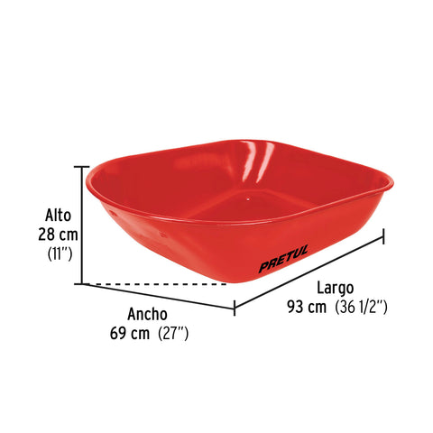 Carretilla 5.5 ft3 roja,imponchable,bastidor tubular, PRETUL | CAP-50FB | 20630
