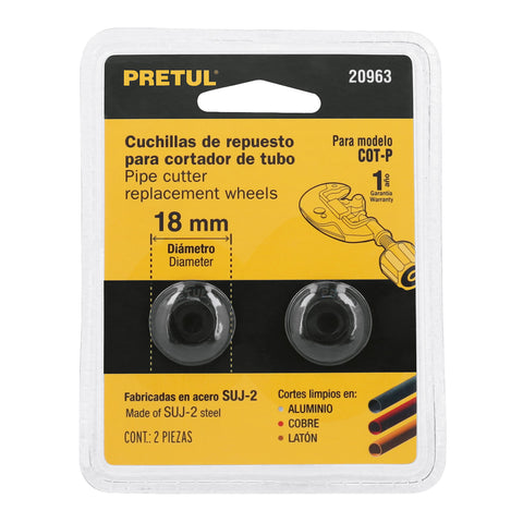Blíster con 2 cuchillas para cortador de tubo COT-P, Pretul | REP-COT-PN | 20963