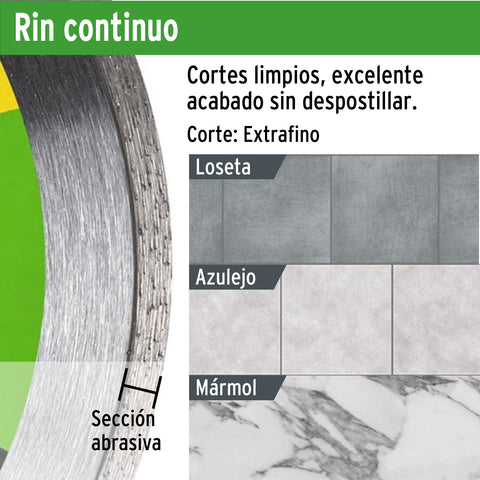 Disco de diamante de 7' x 2.1 mm, rin continuo, PRETUL | DID-170P | 21000