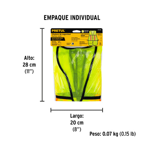 Chaleco de seguridad con cintas reflejantes, verde, Pretul | CHS-200V | 21026