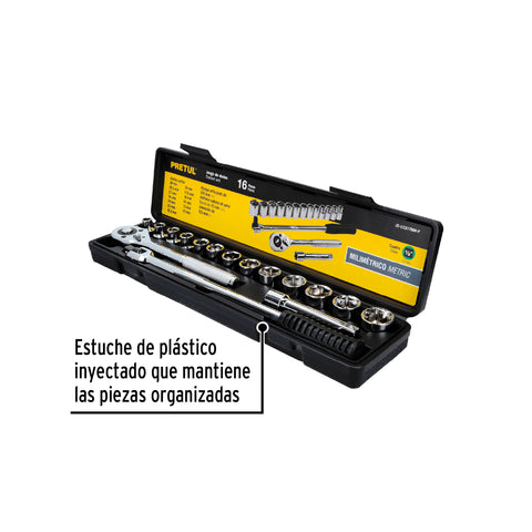 Juego de 16 herramientas 1/2' mm para mecánico, Pretul | JD-1/2X17MM-P | 21174