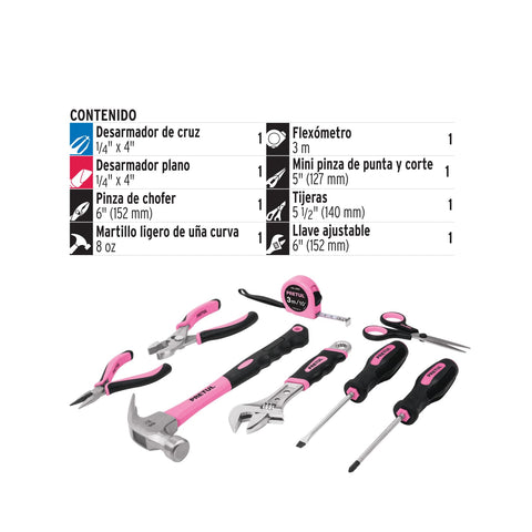 Juego de 8 herramientas caseras para dama, Pretul | SET-MA8 | 21251
