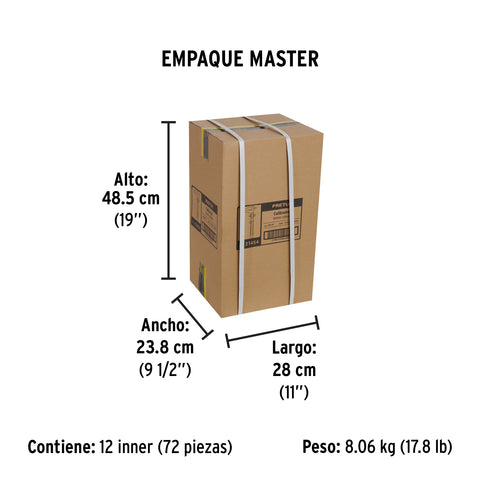 Calibrador vernier escolar 5', acero, std y mm, PRETUL | VER-6P | 21454