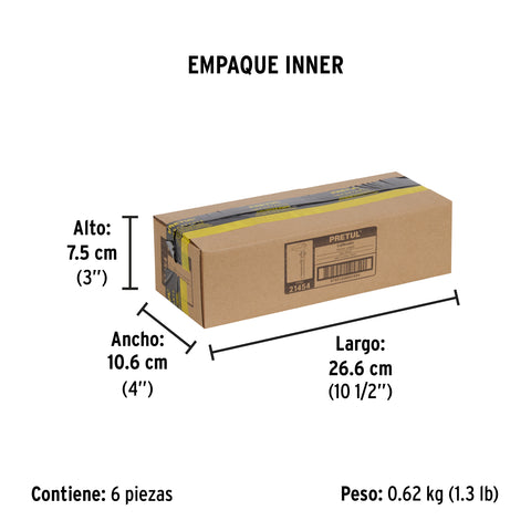 Calibrador vernier escolar 5', acero, std y mm, PRETUL | VER-6P | 21454