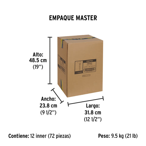 Calibrador vernier escolar 6', acero, std y mm, PRETUL | VER-6PX | 21455