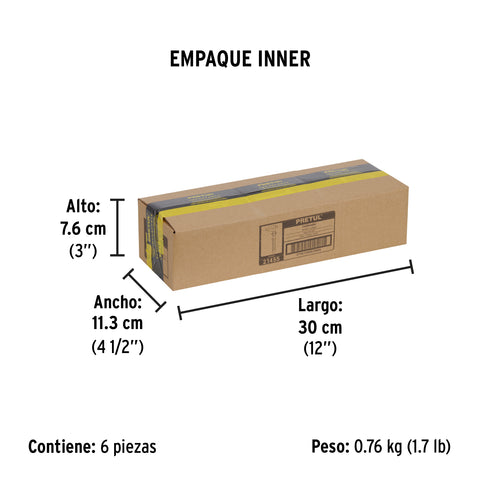 Calibrador vernier escolar 6', acero, std y mm, PRETUL | VER-6PX | 21455