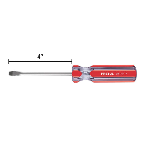 Desarmador plano 1/4 x 4' mango de PVC, Pretul | DR-1/4X4TP | 21459