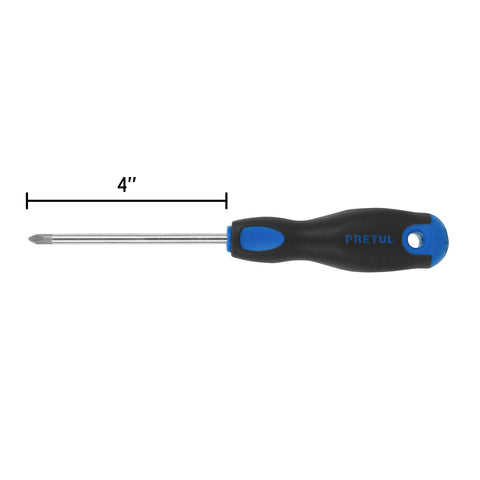 Desarmador de cruz 1/4' x 4' mango Comfort Grip, Pretul | DP-1/4X4BP | 21496