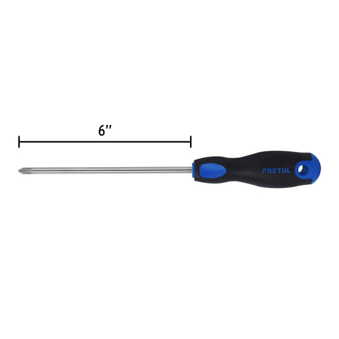Desarmador de cruz 1/4' x 6' mango Comfort Grip, Pretul | DP-1/4X6BP | 21499